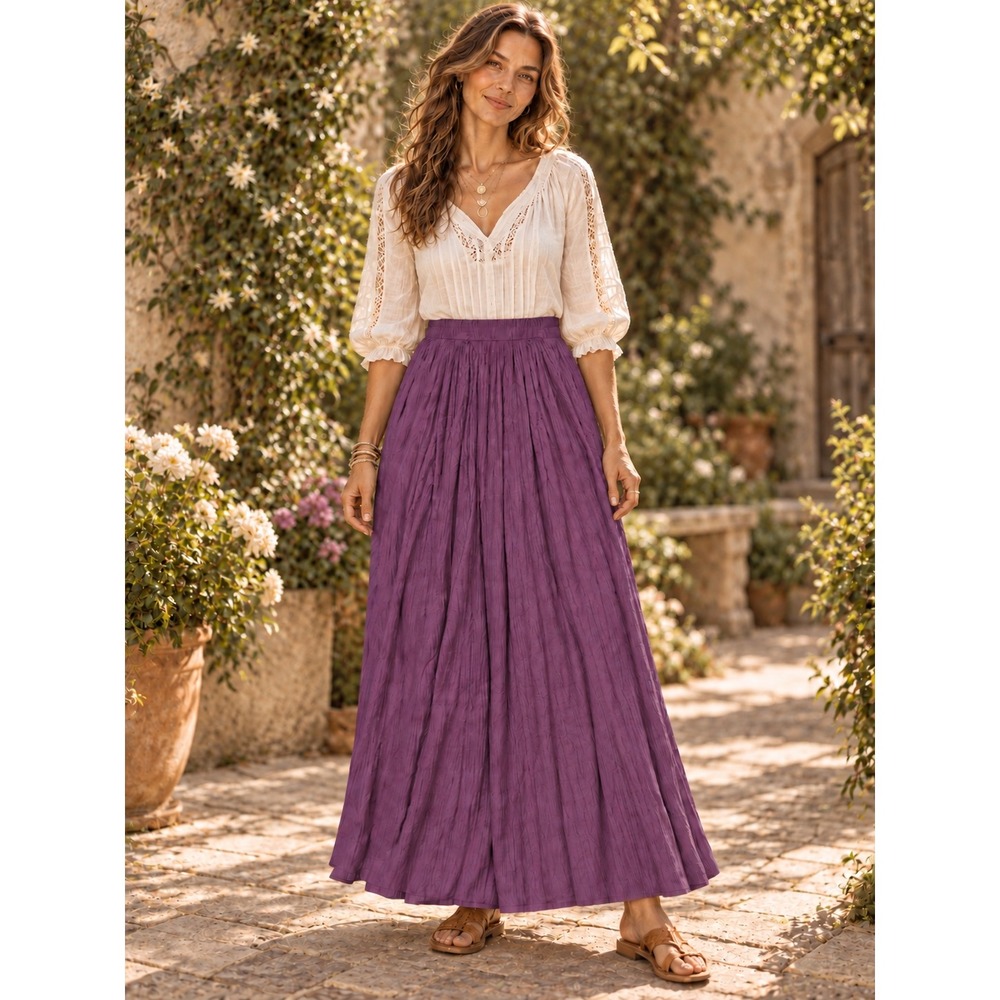 Chico's Orchid/Purple Pleated Maxi Skirt Chico's Size 0= Reg size Small-4/6